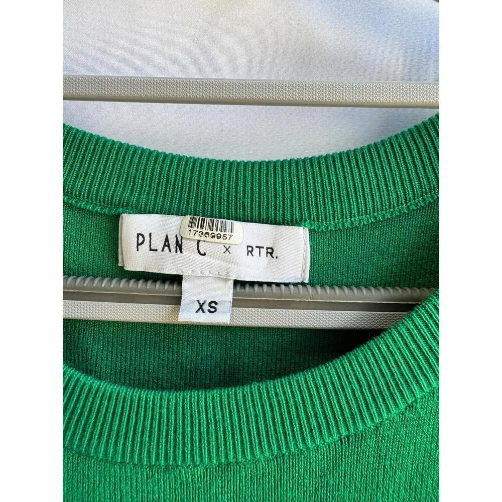 PLAN C x RTR Green Knit Fit And Flare Midi Dress Size XS with small Hole - Picture 5 of 6